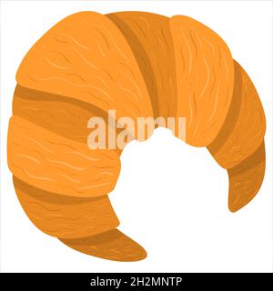 Cartoon-Illustration mit Croissant . Vektor handgezeichnete Grafik. Einzelkost isolierte Kunst Stock Vektor