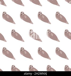 Sea animal seamless pattern with seal. Undersea world habitants print. Hand drawn underwater life vector illustration. Funny cartoon marine animals character for kid fabric, textile. Stock Vektor