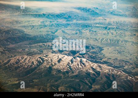 Luftaufnahme Der Berge Der Türkei Ordu Region Aus Dem Fenster Des Flugzeugs Stockfoto