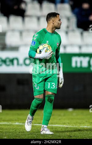 Vejle, Dänemark. Oktober 2021. Torwart Sten Grytebust (12) von Vejle Boldklub, der während des 3F Superliga-Matches zwischen Vejle Boldklub und FC Nordsjaelland im Vejle Stadion in Vejle gesehen wurde. (Foto: Gonzales Photo/Alamy Live News Stockfoto