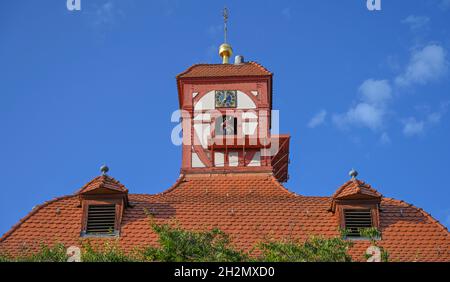 Diegemann-Pavillon mit Turmwächter Diegemann, Landgrafenschloß, Eschwege, Hessen, Deutschland Stockfoto