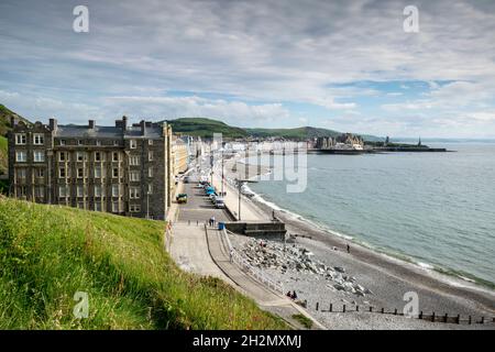 Aberystwyth Promenade Ceredigion im mittleren Wales von Norden nach Süden Stockfoto