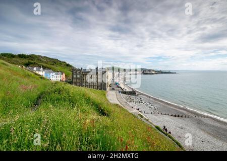 Aberystwyth Promenade Ceredigion im mittleren Wales von Norden nach Süden Stockfoto