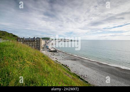 Aberystwyth Promenade Ceredigion im mittleren Wales von Norden nach Süden Stockfoto