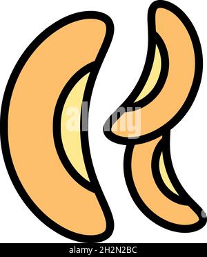 Symbol für die Nierebohne. Kontur Nierebohne Vektor Symbol Farbe flach isoliert Stock Vektor