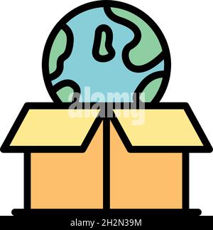 Symbol für globale Innovation. Umriss globaler Innovationsvektor Symbolfarbe flach isoliert Stock Vektor