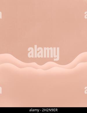 Pastellfarbener Hintergrund mit Wellen. Beige strukturierter Hintergrund. Einfache Abstraktion für Plakate, Flyer, Flyer, Visitenkarten, Firmenstil. Stockfoto