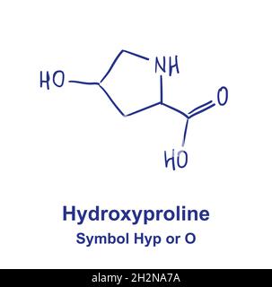 Hydroxyprolin-chemische Struktur. Vektorgrafik von Hand gezeichnet Stock Vektor