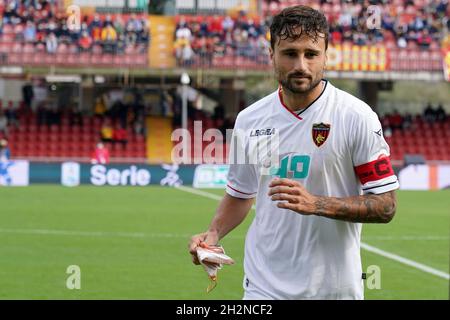 Benevento, Italien. Oktober 2021. GERBO Alberto (Cosenza Calcio) während Benevento Calcio gegen Cosenza Calcio, Italienische Fußballmeisterschaft Liga BKT in Benevento, Italien, Oktober 23 2021 Quelle: Independent Photo Agency/Alamy Live News Stockfoto