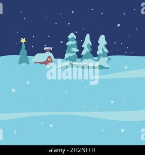 Eine Illustration für die Weihnachtsnacht Stock Vektor