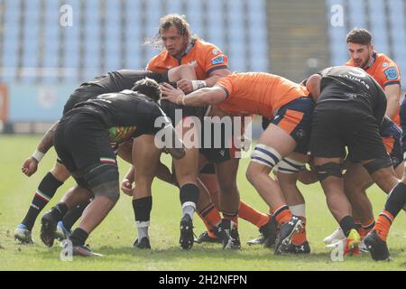 Parma, Italien. Oktober 2021. Ein Maul für Zebre während des Zebre Rugby Club gegen Edinburgh, United Rugby Championship Spiel in Parma, Italien, Oktober 23 2021 Quelle: Independent Photo Agency/Alamy Live News Stockfoto