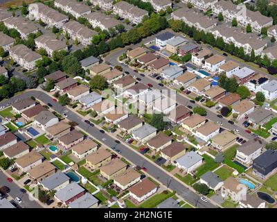 USA, New York, Luftansicht von Vorstadthäusern in der Nähe von The Heights, New Jersey Stockfoto
