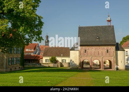 Lorsch, Deutschland - 22. September 2021: Blick in der Abtei Lorsch auf Deutschland, UNESCO-Weltkulturerbe Stockfoto