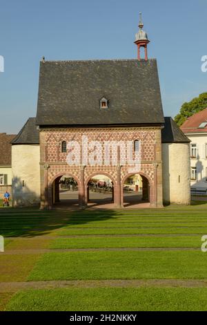 Blick auf die Abtei Lorsch auf Deutschland, UNESCO-Weltkulturerbe Stockfoto