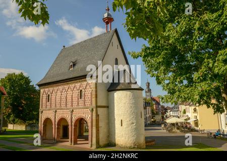 Blick auf die Abtei Lorsch auf Deutschland, UNESCO-Weltkulturerbe Stockfoto