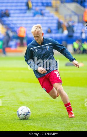 Bolton, Großbritannien. Oktober 2021. Gillingham Mittelfeldspieler Ben Reeves (11)Aufwärmen vor dem EFL Sky Bet League 1-Spiel zwischen Bolton Wanderers und Gillingham am 23. Oktober 2021 im University of Bolton Stadium, Bolton, England. Foto von Mike Morese. Nur zur redaktionellen Verwendung, Lizenz für kommerzielle Nutzung erforderlich. Keine Verwendung bei Wetten, Spielen oder Veröffentlichungen einzelner Clubs/Vereine/Spieler. Kredit: UK Sports Pics Ltd/Alamy Live Nachrichten Stockfoto