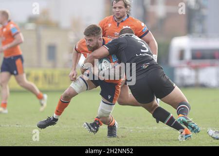 Parma, Italien. Oktober 2021. Luke Crosbie (Edinburgh) in Aktion während Zebre Rugby Club vs Edinburgh, United Rugby Championship Spiel in Parma, Italien, Oktober 23 2021 Kredit: Unabhängige Fotoagentur/Alamy Live Nachrichten Stockfoto