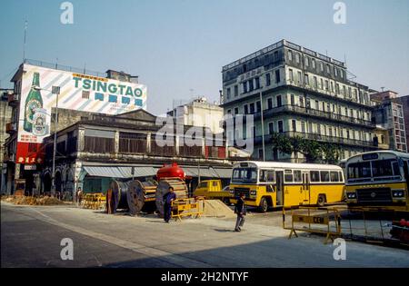 Die Straßen von Macau im Jahr 1988, China Stockfoto