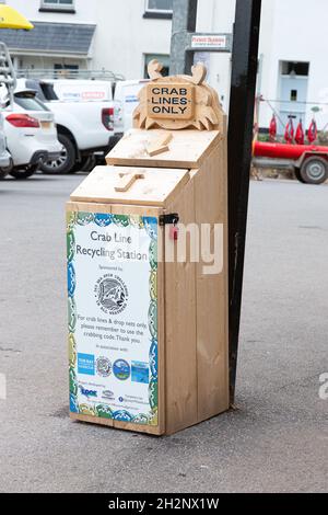 Crab Line Recycling Station in Stoke Gabriel, Devon, England, Vereinigtes Königreich. Stockfoto