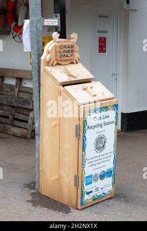 Crab Line Recycling Station in Stoke Gabriel, Devon, England, Vereinigtes Königreich. Stockfoto