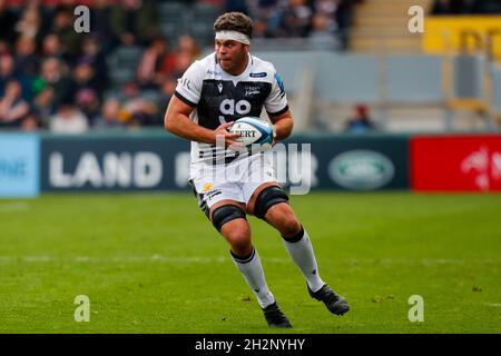 23. Oktober 2021; Mattioli Woods Welford Road Stadium, Leicester, England; Gallagher Premiership Rugby, Leicester Tigers versus Sale Sharks; Jono Ross of Sale Sharks Stockfoto