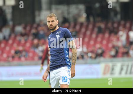 Andrea La Mantia Spieler von Empoli, während des Spiels der italienischen Serie A Meisterschaft zwischen Salernitana gegen Empoli Finale 2-4, Spiel im Aerechi Stadion in Salerno gespielt. Salerno, Italien, 23. Oktober 2021. (Foto von Vincenzo Izzo/Sipa USA) Stockfoto