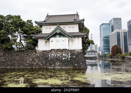 Außenansicht des Kaiserpalastes, Chiyoda, Tokio - Japan - Asien Stockfoto