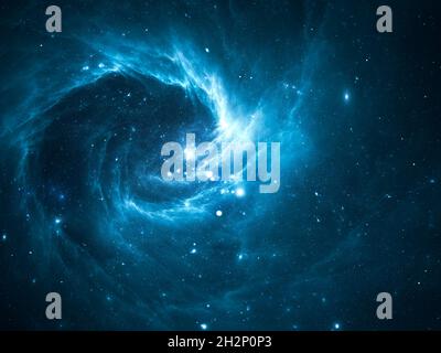 Raum, Galaxie und Sternhaufen - abstrakte 3d-Illustration Stockfoto