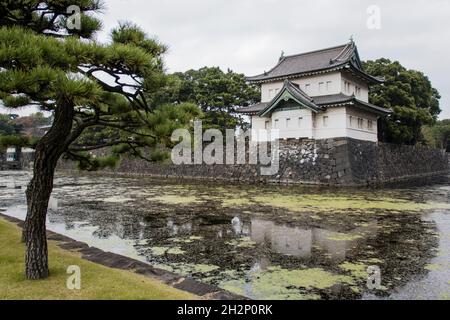 Außenansicht des Kaiserpalastes, Chiyoda, Tokio - Japan - Asien Stockfoto