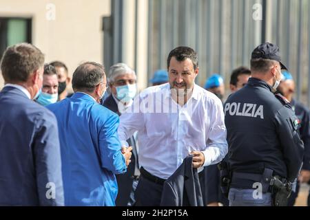 Palermo, Italien. Oktober 2021. Open-Arms-Prozess: Matteo Salvini in Palermo (Foto: Antonio Melita/Pacific Press) Quelle: Pacific Press Media Production Corp./Alamy Live News Stockfoto