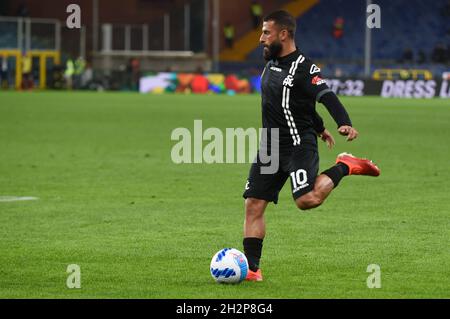 Genua, Italien. Oktober 2021. VERDE DANIELE (Spezia) während der UC Sampdoria vs Spezia Calcio, Italienische Fußballserie A Spiel in Genua, Italien, Oktober 22 2021 Kredit: Unabhängige Fotoagentur/Alamy Live Nachrichten Stockfoto