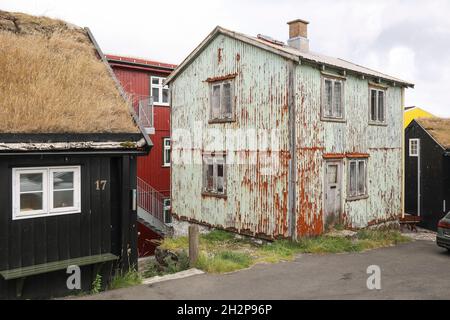 Tinganes, historischer Teil von Torshavn, Streymoy, Färöer-Inseln, Skandinavien, Europa. Stockfoto