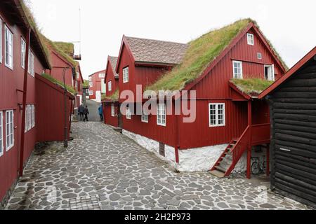 Tinganes, historischer Teil von Torshavn, Streymoy, Färöer-Inseln, Skandinavien, Europa. Stockfoto