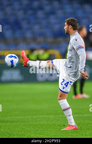 Genua, Italien. Oktober 2021. BARTOSZ BERESZYNSKI (Sampdoria) während UC Sampdoria vs Spezia Calcio, Italienische Fußballserie A Spiel in Genua, Italien, Oktober 22 2021 Kredit: Unabhängige Fotoagentur/Alamy Live Nachrichten Stockfoto