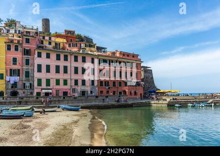 ITALIEN, LIGURIE, NATIONALPARK CINQUE TERRE WELTKULTURERBE DER UNESCO, VERNAZZA Stockfoto