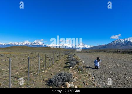 Fluss Santa Cruz, durch Patagonien. Stockfoto