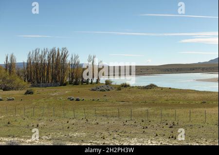 Fluss Santa Cruz, durch Patagonien. Stockfoto