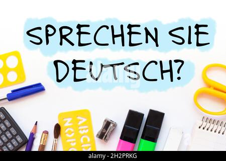 Deutsch lernen Konzept, sprechen Sie deutsch Stockfoto