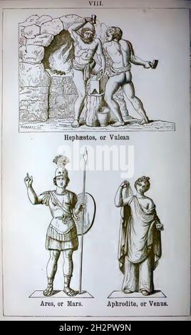 Vintage-Illustration aus der griechischen und römischen Mythologie Stockfoto