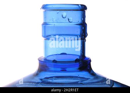 Kunststoff 19 lt hygienische große blaue Trinkwasserflasche, sauberes und reines Wasser Kanister Detail Stockfoto