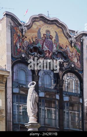 Ungarn, Budapest, Jugendstilgebäude am Szervita tér, Platz, das frühe Török-Bankhaus, gebaut 1906 nach Plänen von Henrik Böhm und Ármin Hegedüs, Bil Stockfoto