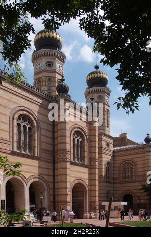 Ungarn, Budapest, Synagoge in der Dohány Straße, A Dohány utcai Zsinagóga, Wiener Architekt Ludwig Forster, gebaut von 1854-1859 | Hungary, Budapest, Stockfoto