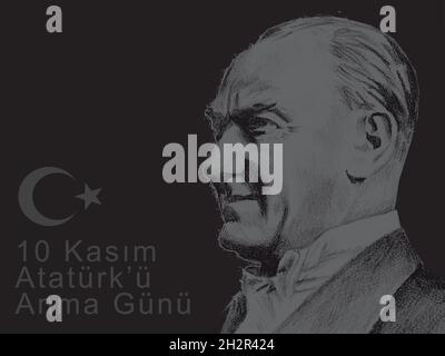 Atatürk ist der größte Führer der türkischen Nation Stock Vektor