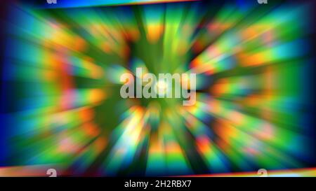 Abstrakt verschwommener, vielfarbiger, leuchtender Hintergrund mit Bokeh. Stockfoto