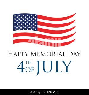 Happy Memorial Day american Vektor Illustration Design. Abbildung der US-amerikanischen Feiertage mit US-Flagge Stock Vektor