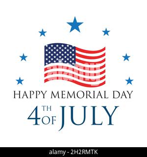 Happy Memorial Day american Vektor Illustration Design. Abbildung der US-amerikanischen Feiertage mit US-Flagge Stock Vektor