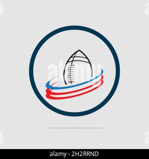 American Sports Football Logo Illustration Design-Vorlage auf grauem Hintergrund Stock Vektor
