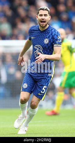 London, England, 23. Oktober 2021. Jorgins von Chelsea während des Spiels der Premier League in Stamford Bridge, London. Bildnachweis sollte lauten: Paul Terry / Sportimage Stockfoto