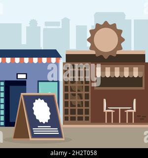 Kleinunternehmen in der Nachbarschaft Stock Vektor