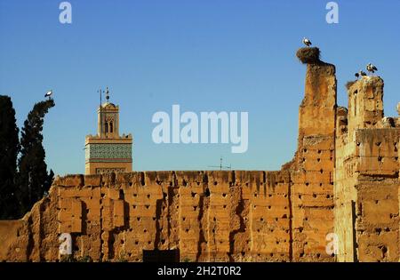 MAROKKO. MARRAKESCH, EL BAADI PALACE Stockfoto